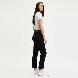 Levi’s Wedgie Black Desert Denim Jeans Button Fly Distressed Raw Frayed Hem Sz27